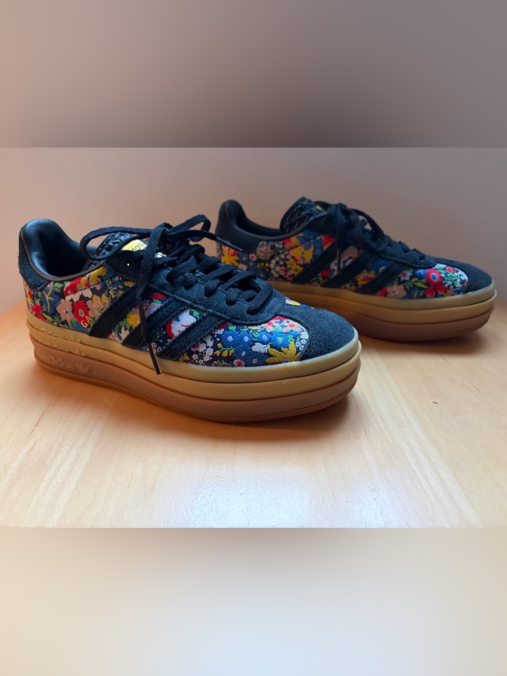adidas x Liberty London Gazelle Bold Floral Platform Sneakers 5.5 (fits size 6)